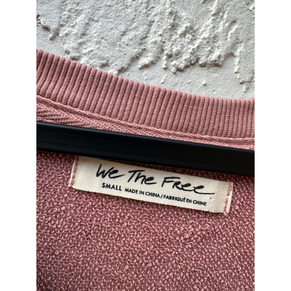 We The Free People Dusty Rose Pink Floral Oversize Sweatshirt Small Boho Cottage - Picture 3 of 8